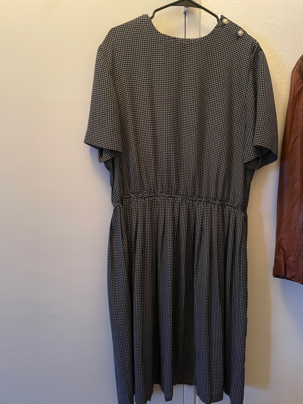 Vintage Womens Modest Cottagecore Belted Mature Dress Plus 1X? Elastic Waist